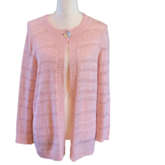 Marc New York Pink Long Sleeve One Button Casual Cardigan Sweater in Size L - Picture 1 of 4